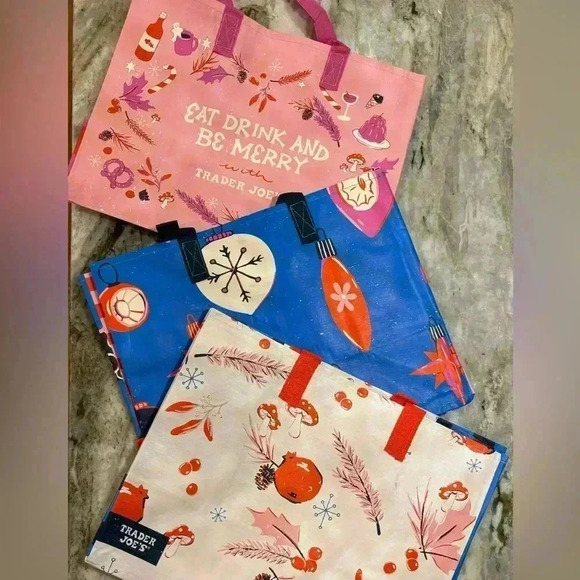 Trader Joe's Holiday Reusable Bags - Set of 3 - Picture 1 of 4